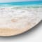 Designart - White Waves Kissing Beach Sand' Large Seashore Metal Circle Wall Art